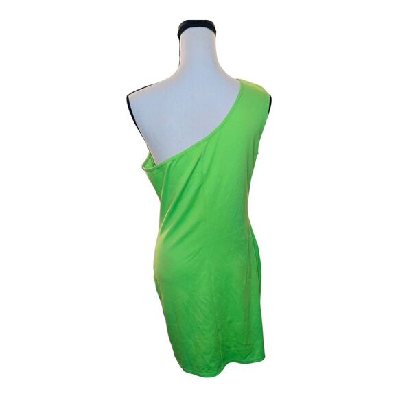 Deb Women’s Lime Green One Shoulder Body on Dress Size XL ***see description*** - Picture 3 of 3